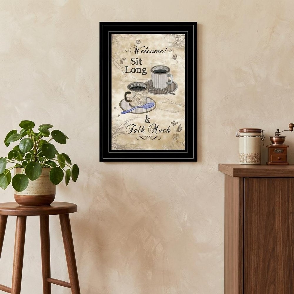 Sit Long Talk Much 4 Black Framed Print Kitchen Wall Art