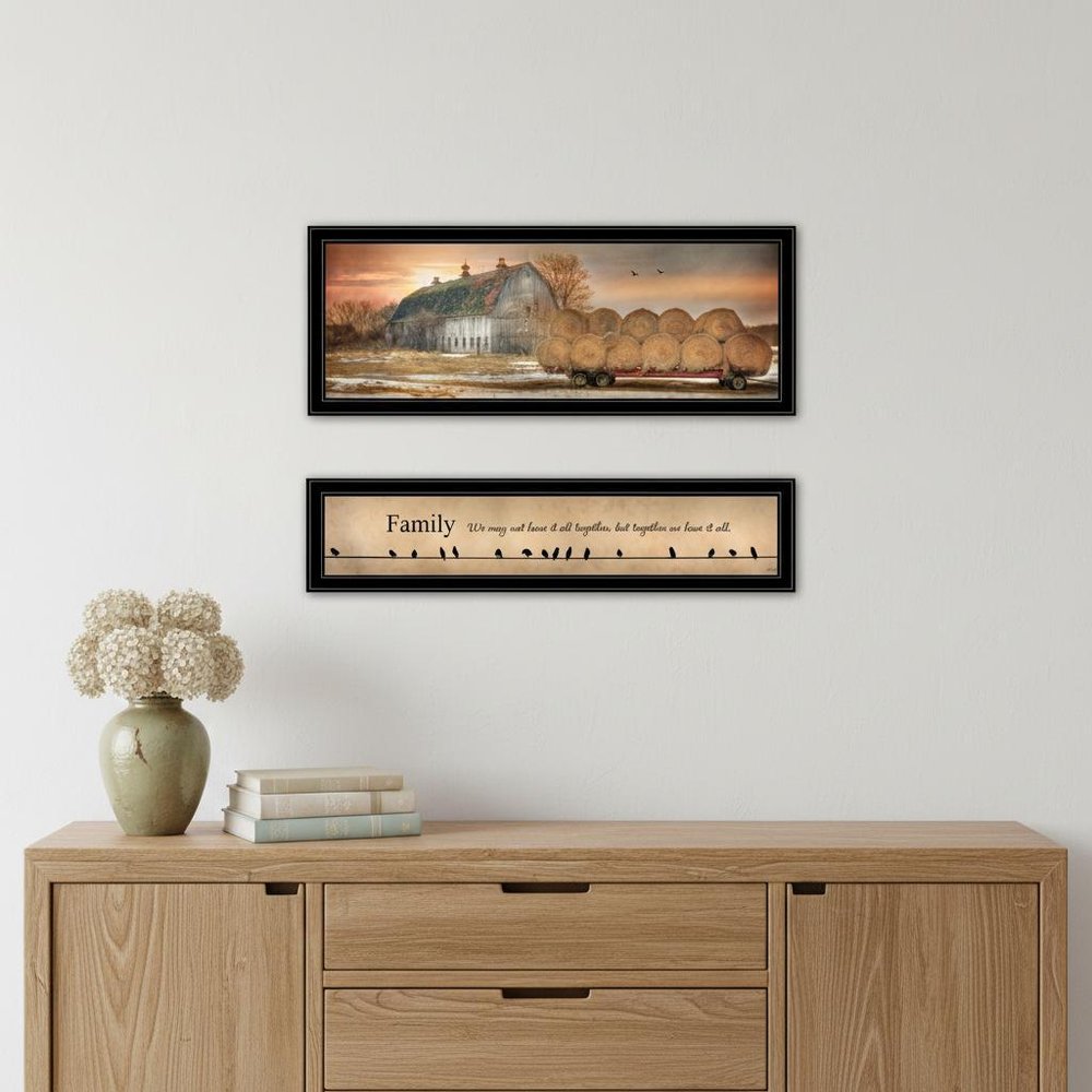 Set Of Two Together Blessed Black Framed Print Wall Art