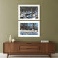 Set Of Two Great Outdoors Nature or Winter Forest 2 White Framed Print Wall Art