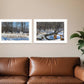 Set Of Two Great Outdoors Nature or Winter Forest 2 White Framed Print Wall Art