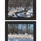 Set Of Two Great Outdoors Nature or Winter Forest 4 Black Framed Print Wall Art
