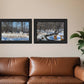 Set Of Two Great Outdoors Nature or Winter Forest 3 Black Framed Print Wall Art