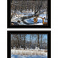 Set Of Two Great Outdoors Nature or Winter Forest 3 Black Framed Print Wall Art