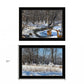 Set Of Two Great Outdoors Nature or Winter Forest 1 Black Framed Print Wall Art