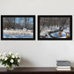 Set Of Two Great Outdoors Nature or Winter Forest 1 Black Framed Print Wall Art