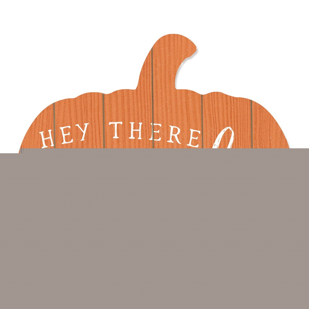 Orange and White Hey There Pumpkin Shaped Wall Art