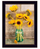 Country Sunflowers 1 Black Framed Print Wall Art