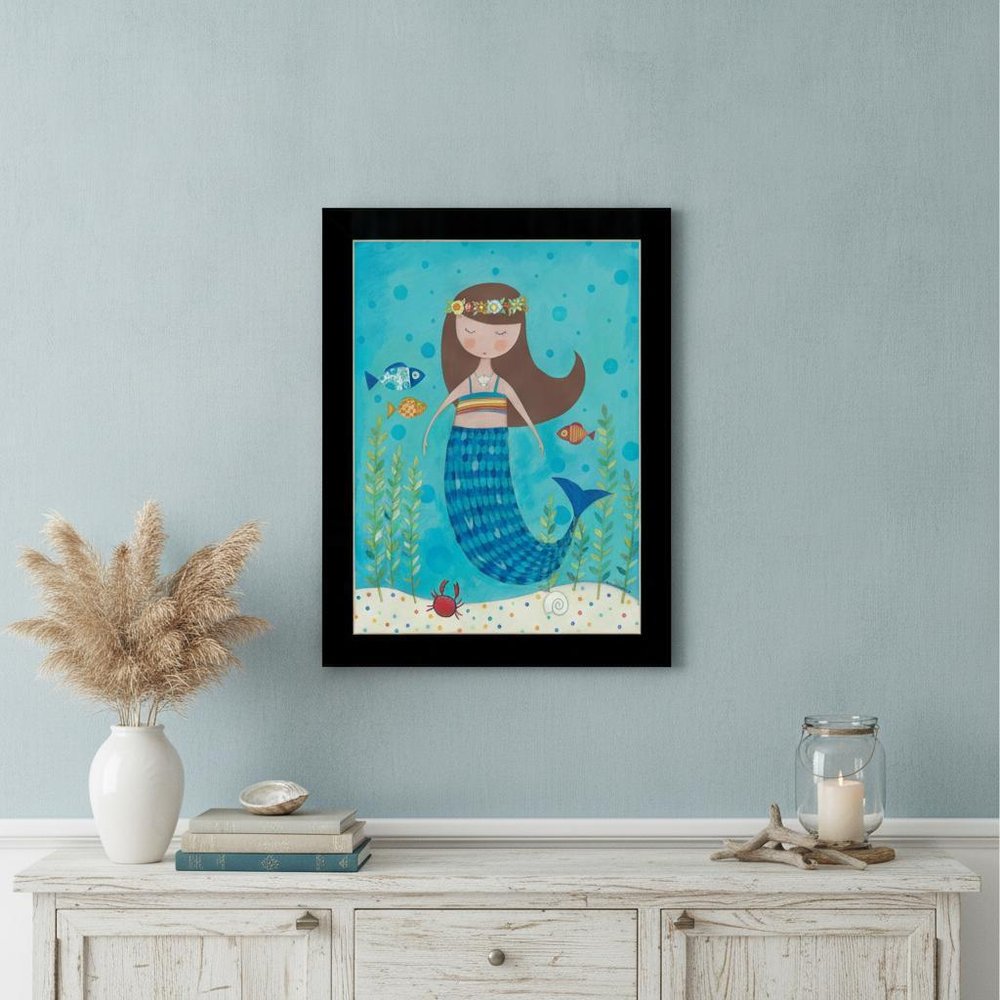Under the Sea 5 Black Framed Print Wall Art