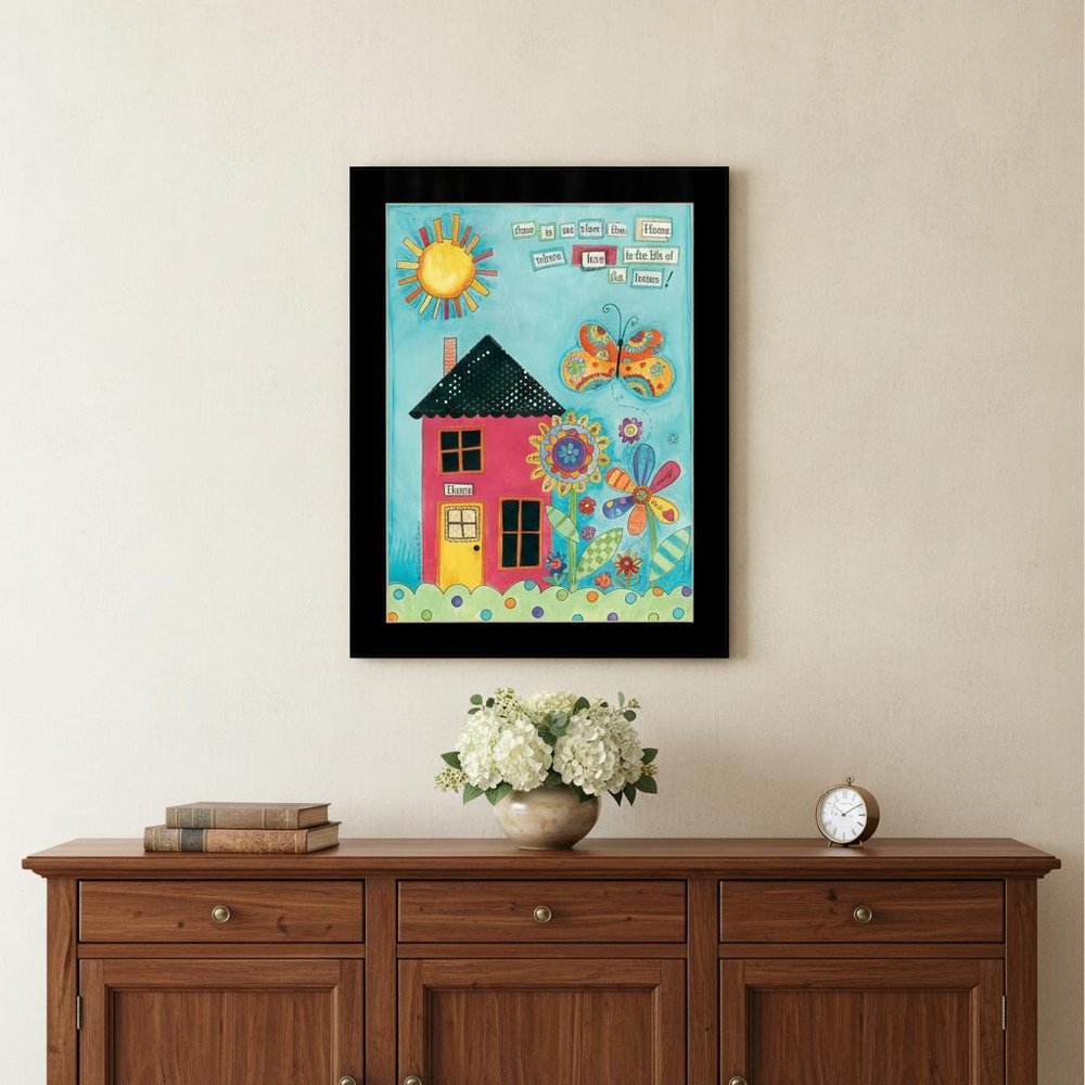 No Place Like Home 3 Black Framed Print Wall Art