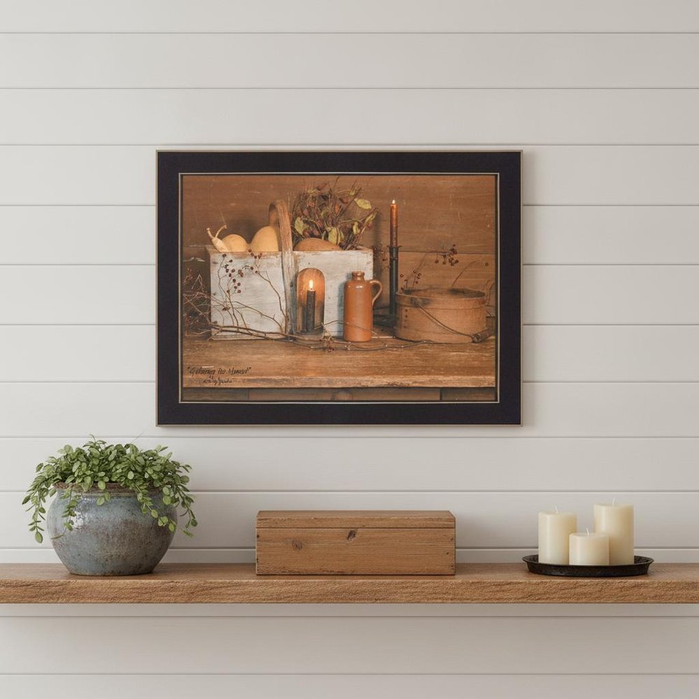 Gathering The Harvest 1 Black Framed Print Kitchen Wall Art