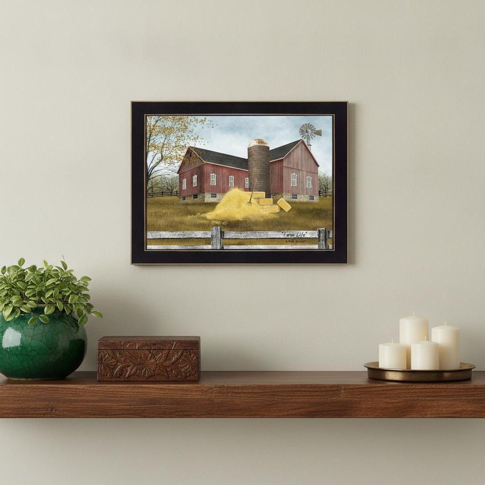 Farm Life 1 Black Framed Print Wall Art