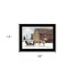 Dashing Though The Snow Black Framed Print Wall Art