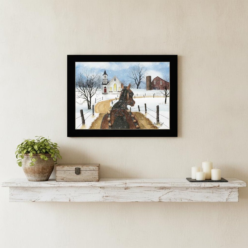 Sleigh Bells Ring 1 Black Framed Print Wall Art