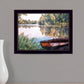 Rowboat Pond Landscape 1 Black Framed Print Wall Art
