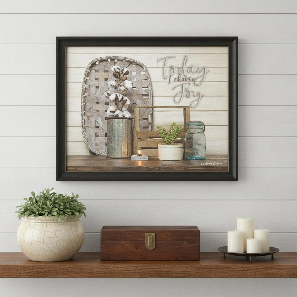 Today I Choose Joy 1 Black Framed Print Wall Art