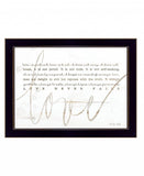 Love Never Fails 1 Black Framed Print Wall Art