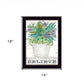 Believe Succulents 1 Black Framed Print Wall Art
