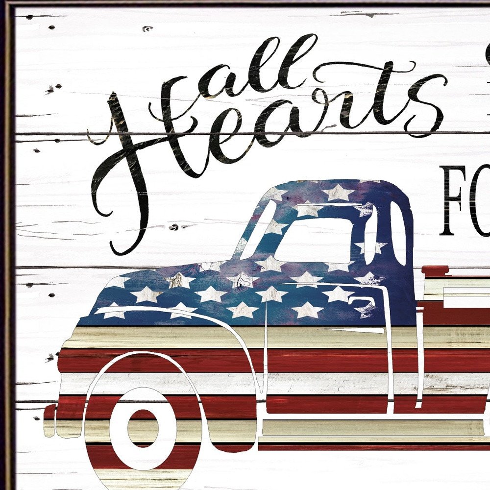 All Hearts Come Home for Love Truck Black Framed Print Wall Art