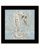 Coral Seahorse I 1 Black Framed Print Wall Art