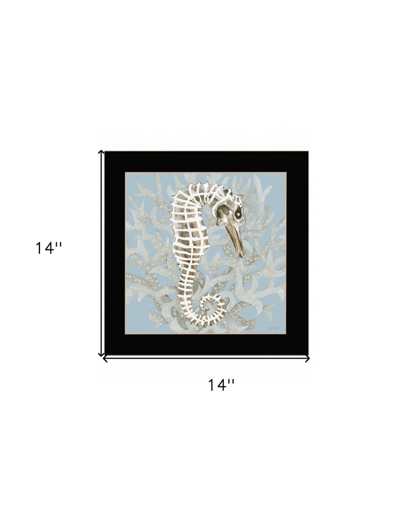 Coral Seahorse I 1 Black Framed Print Wall Art