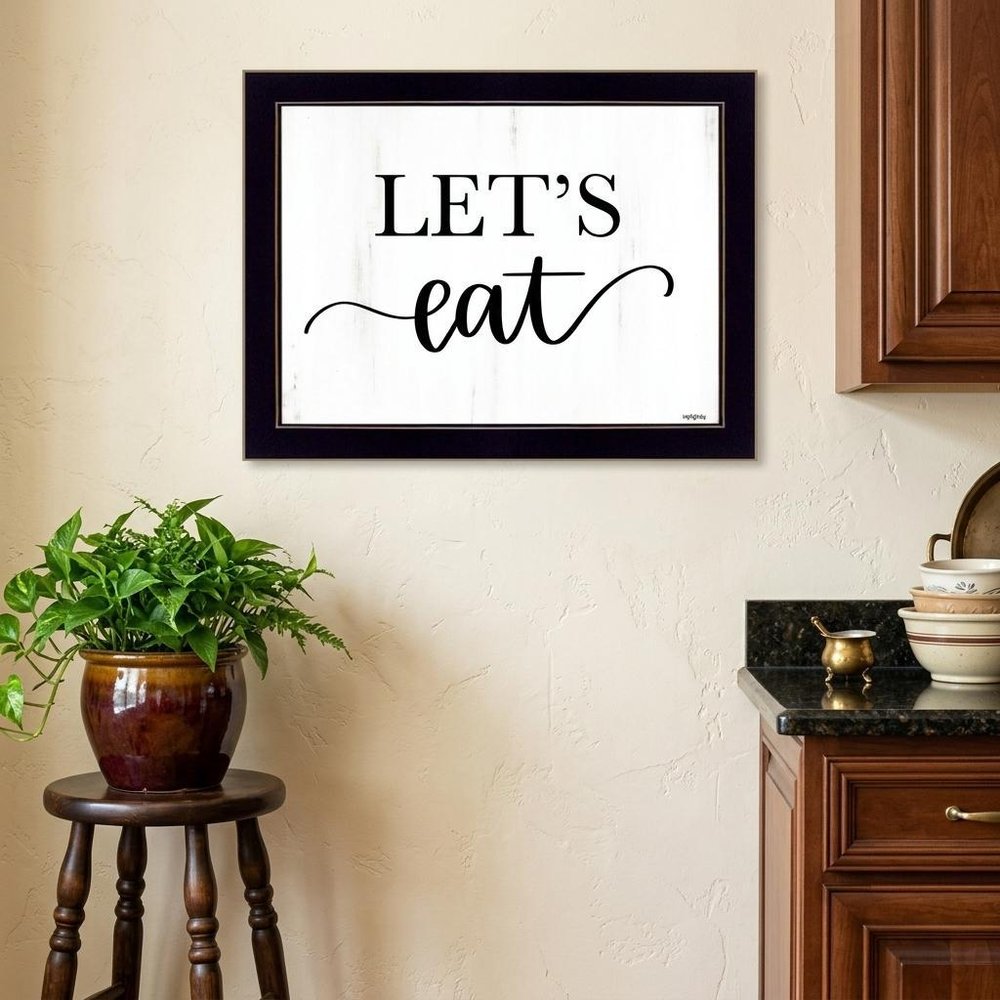 Lets Eat 1 Black Framed Print Kitchen Wall Art