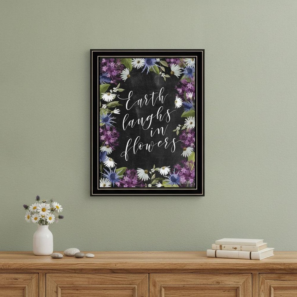 Earth Laughs in Flowers 1 Black Framed Print Wall Art