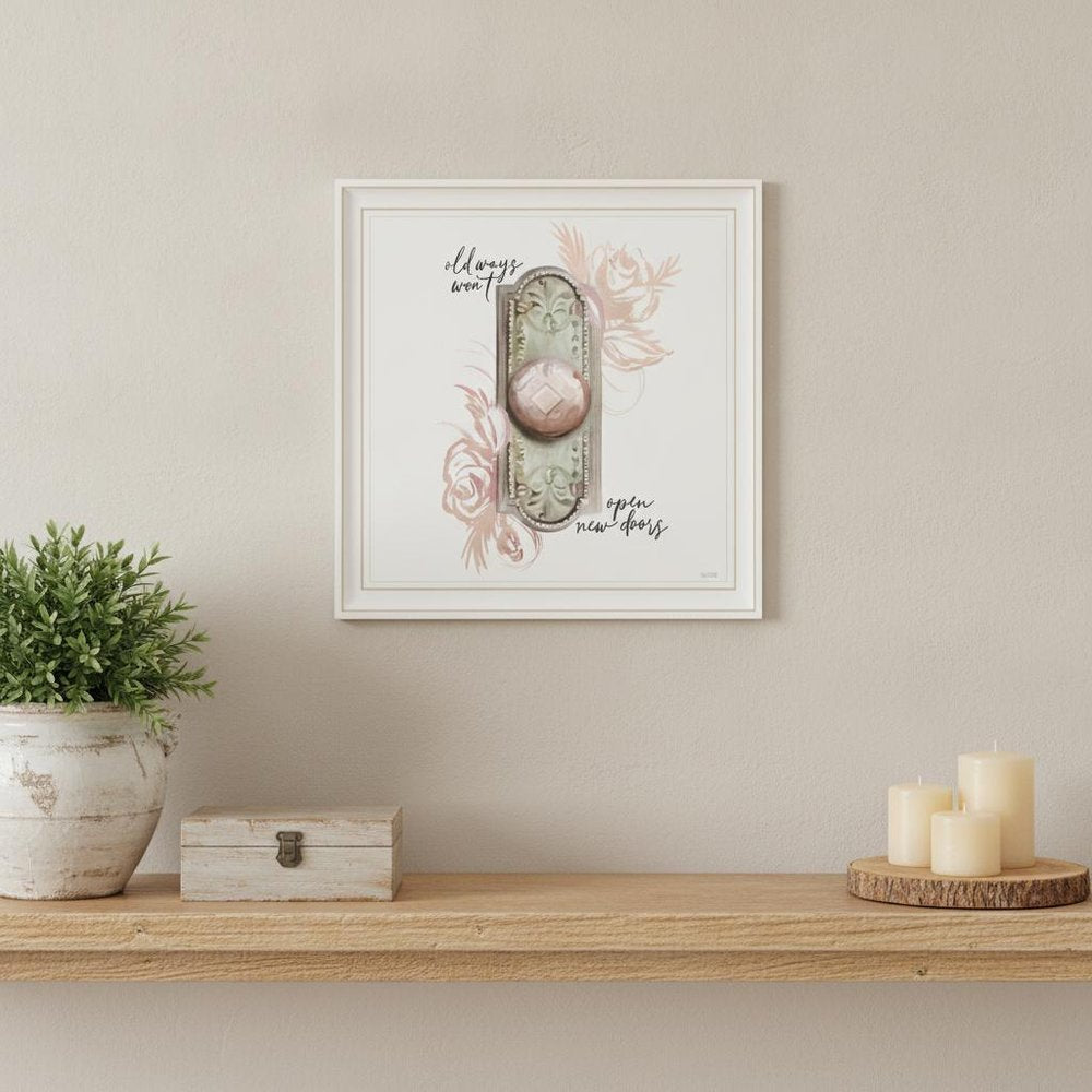 Old Ways in Blush 2 White Framed Print Wall Art
