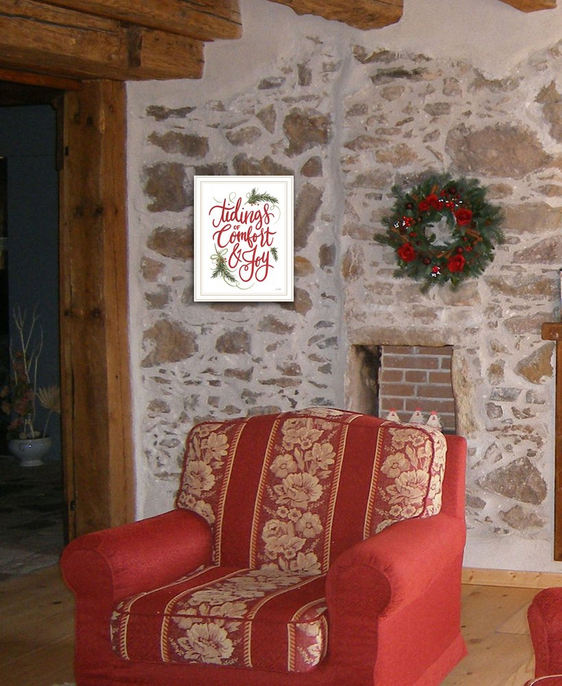 Tidings of Comfort and Joy 1 White Framed Print Wall Art