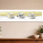 Stack of Tea CupsYellow White Framed Print Kitchen Wall Art