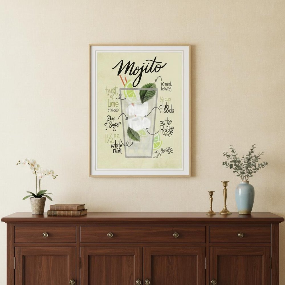Mojito 2 White Framed Print Wall Art