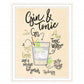 Gin and Tonic 2 White Framed Print Wall Art