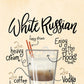 White Russian 1 Black Framed Print Wall Art
