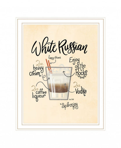 White Russian 2 White Framed Print Wall Art