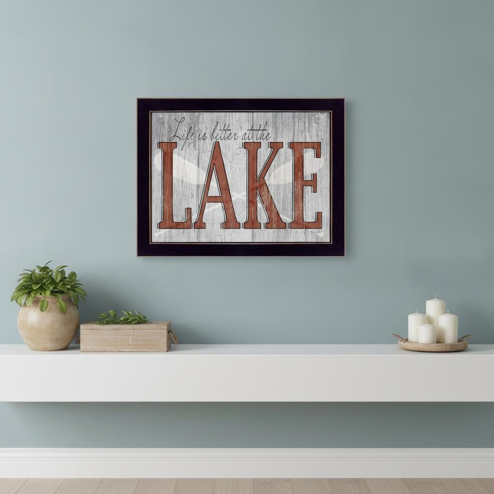 Life is Better at the Lake 3 Black Framed Print Wall Art