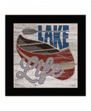 Lake Life Canoe 1 Black Framed Print Wall Art