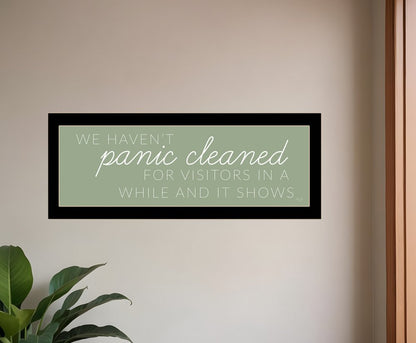 Panic Cleaned 3 Black Framed Print Wall Art