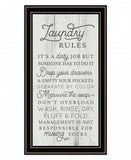 Laundry Rules 1 Black Framed Print Bathroom Wall Art