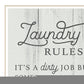 Laundry Rules 2 White Framed Print Bathroom Wall Art