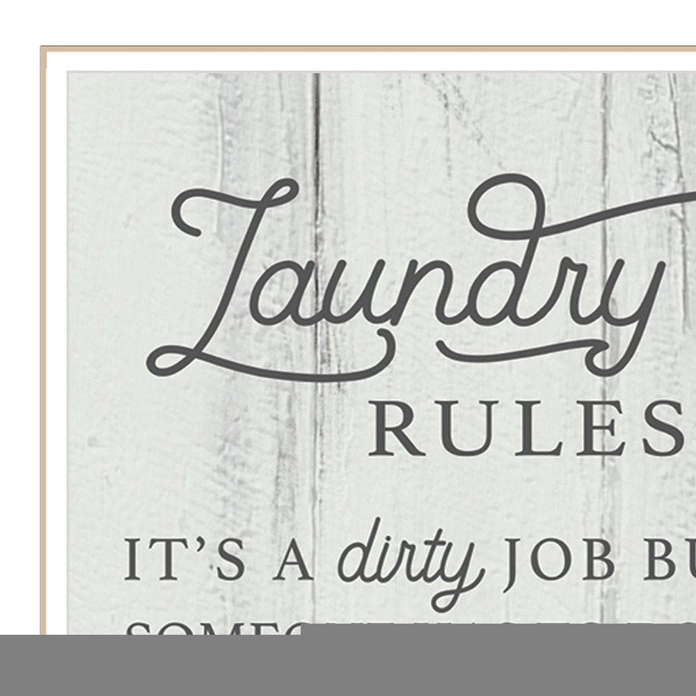 Laundry Rules 2 White Framed Print Bathroom Wall Art