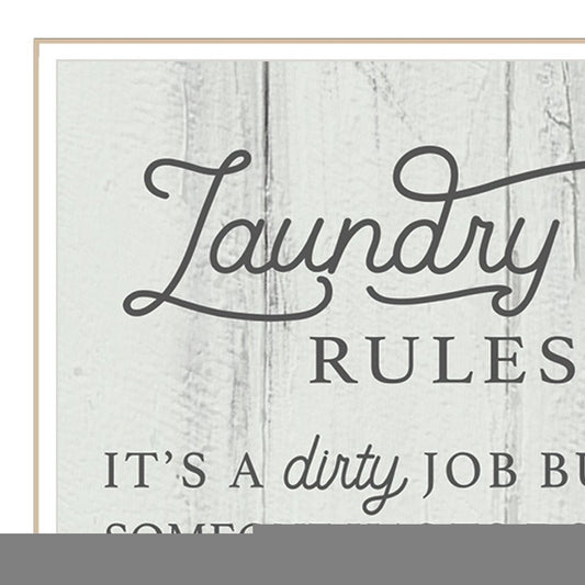 Laundry Rules 2 White Framed Print Bathroom Wall Art