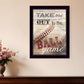 Take Me Out to the Ball Game 3 Black Framed Print Wall Art