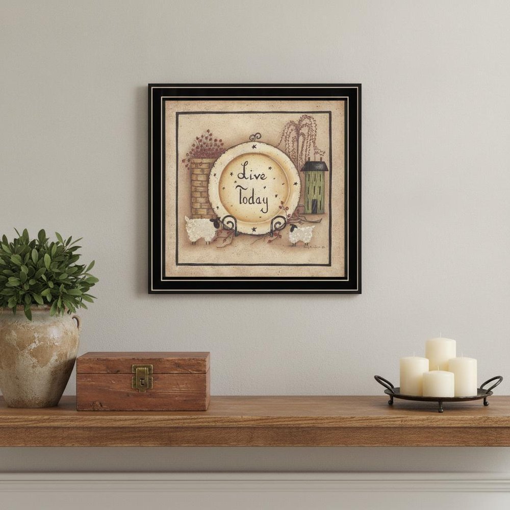 Live Today 2 Black Framed Print Wall Art