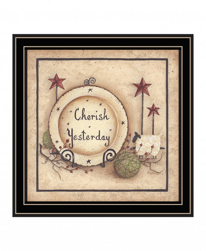 Cherish Yesterday 2 Black Framed Print Wall Art