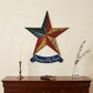 25" X 24" Blue And Red Wood And Metal Star Patriotic Hanging Dimensional Sculpture