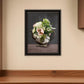 Vintage Floral Tea Pot 2 Black Framed Print Kitchen Wall Art