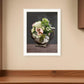 Vintage Floral Tea Pot 2 Black Framed Print Kitchen Wall Art