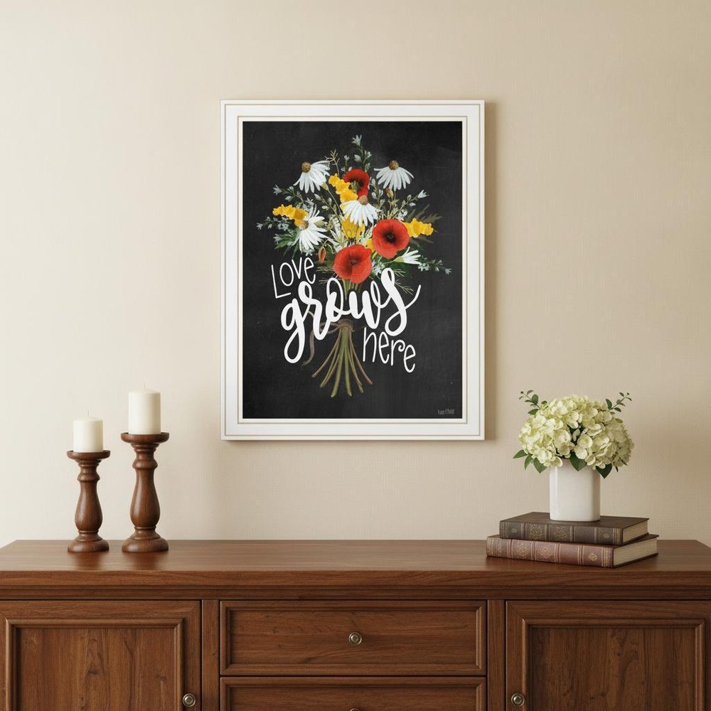 Tropical Sprig 1 White Framed Print Wall Art