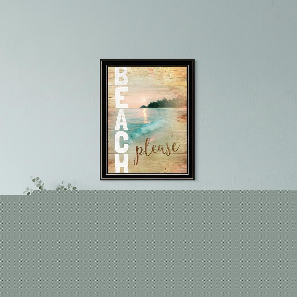 Beach Please 2 Black Framed Print Wall Art