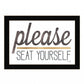 Please Seat Yourself 1 Black Framed Print Wall Art