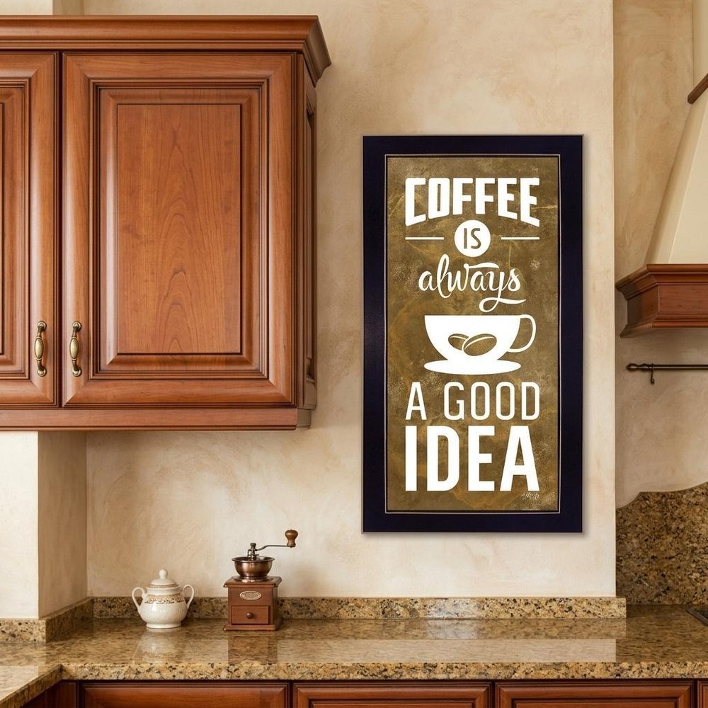 Coffee Is Always A Good Idea Black Framed Print Wall Art